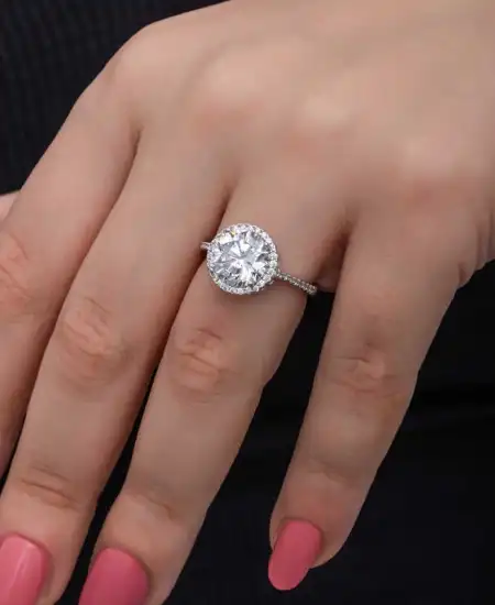 Gümüş Yuvarlak Montür Tek Taş Kadın Yüzük