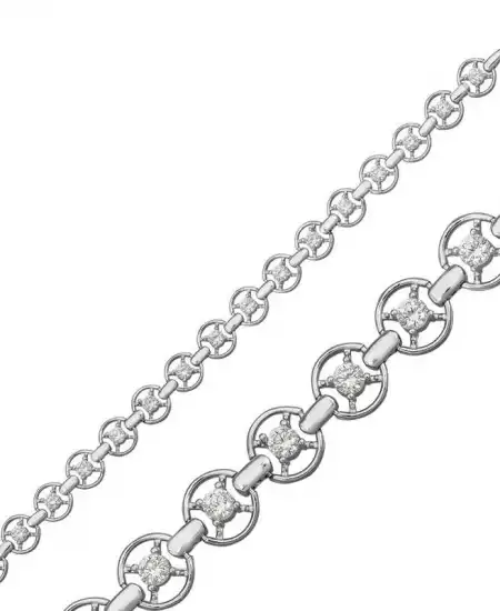 Gümüş Yuvarlak Su Yolu Bayan Bileklik