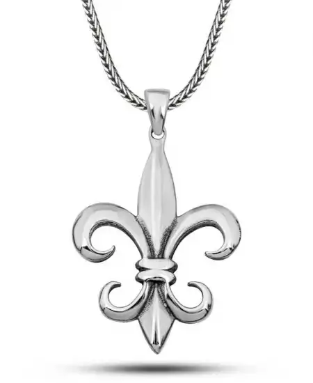 Gümüş Zambak Çiçeği Erkek Kolye