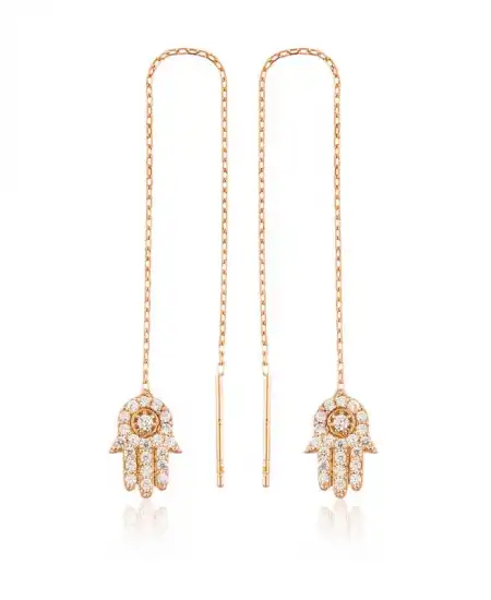 Gümüş Zincirli Fatma Ana Eli Küpe