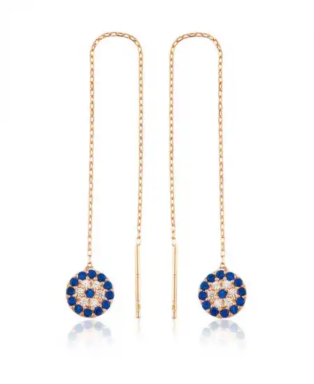 Gümüş Zincirli Nazar Küpe