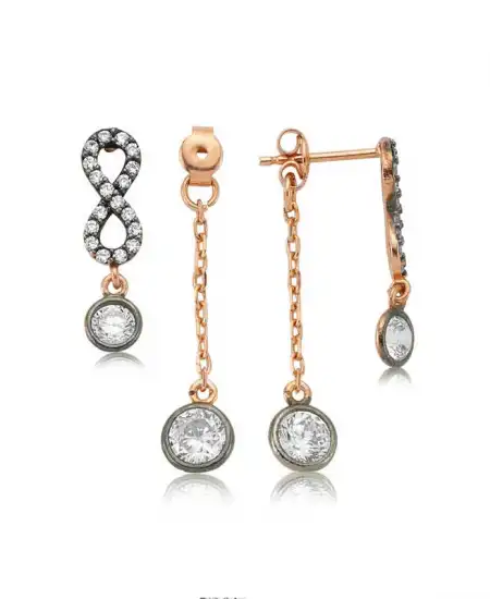 Gümüş Zincirli Sonsuzluk Bayan Küpe