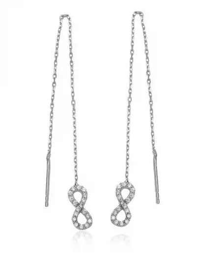 Gümüş Zincirli Sonsuzluk Küpe