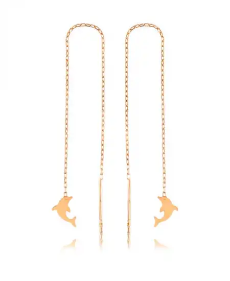 Gümüş Zincirli Yunus Balığı Küpe