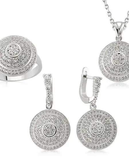 Gümüş Zirkon Taşlı Bayan Set