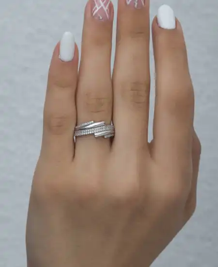 Gümüş Zirkon Taşlı Bayan Yüzük