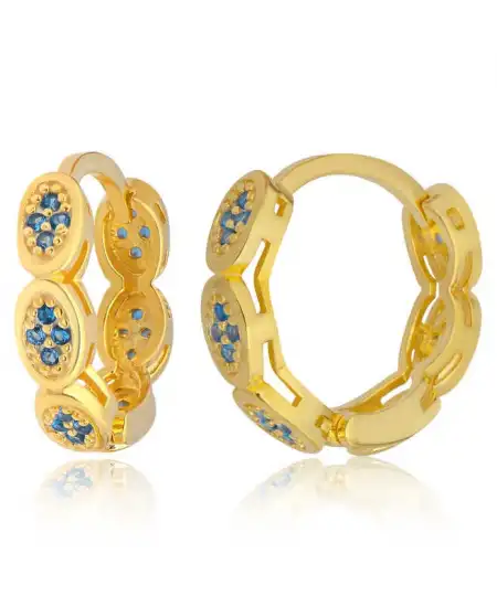 Gümüş Zirkon Taşlı Halka Kadın Küpe