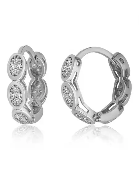 Gümüş Zirkon Taşlı Halka Kadın Küpe