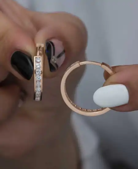 Gümüş Zirkon Taşlı Halka Kadın Küpe