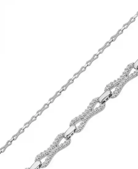 Gümüş Zirkon Taşlı Kadın Bileklik