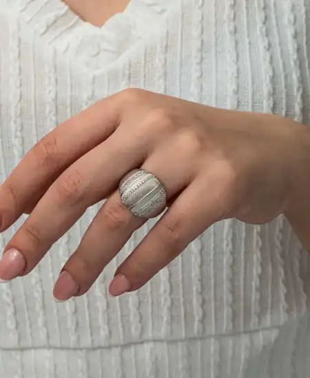 Gümüş Zirkon Taşlı Kadın Yüzük