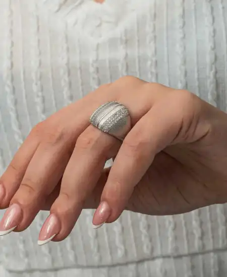 Gümüş Zirkon Taşlı Kadın Yüzük