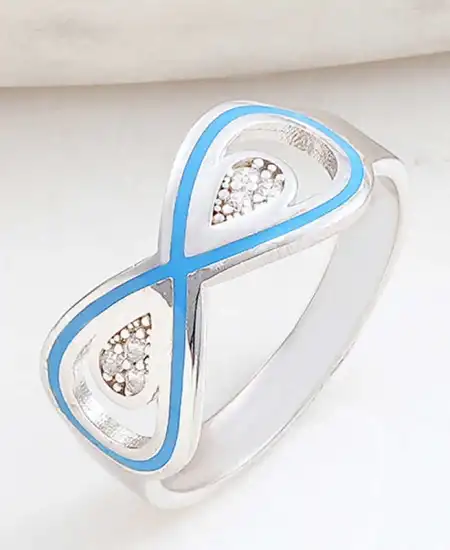 Gümüş Zirkon Taşlı Sonsuzluk Kadın Yüzük