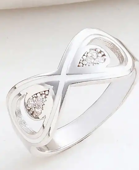 Gümüş Zirkon Taşlı Sonsuzluk Kadın Yüzük