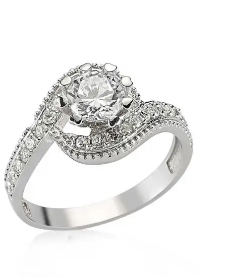 Gümüş Zirkon Tek Taş Bayan Yüzük