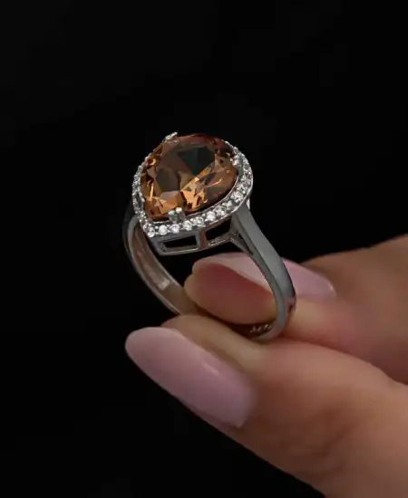 Gümüş Zultanit Damla Kadın Yüzük