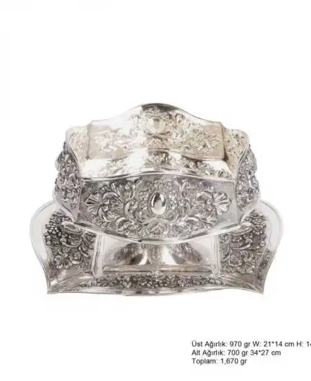 Karanfil Ve Papatya Desenli Gümüş Boller