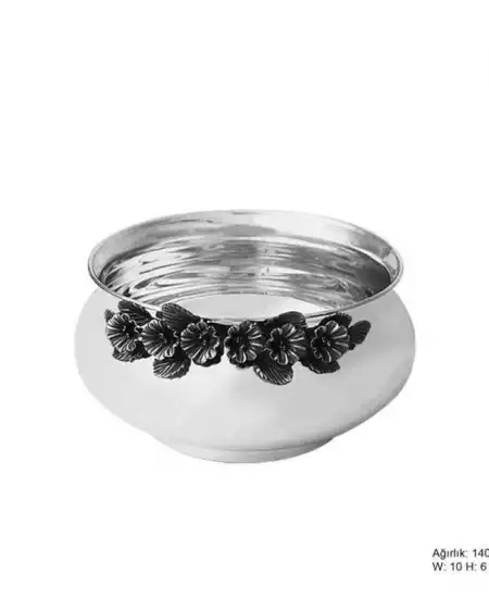 Orkide Motifli Gümüş Şekerlik