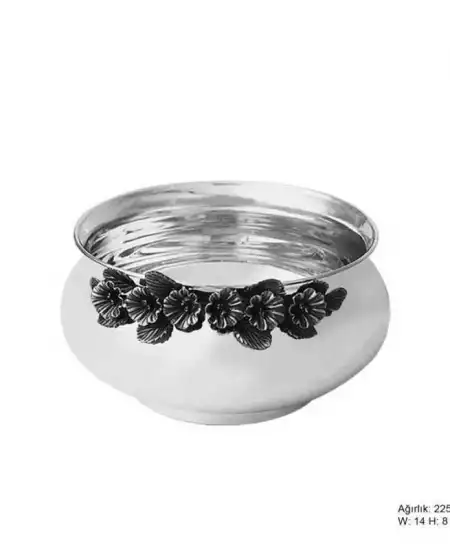 Orkide Motifli Gümüş Şekerlik