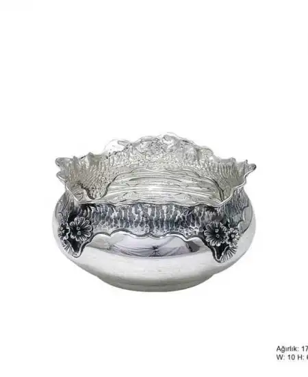 Orkide Motifli Gümüş Şekerlik