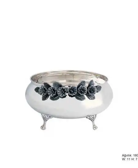 Orkide Motifli Gümüş Şekerlik