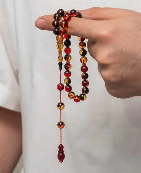 Sıkma Kehribar Tesbih