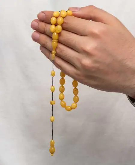 Sıkma Kehribar Tesbih