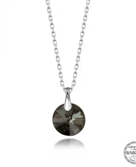 Swarovski Crystal İris Yeşil Taşlı Gümüş Kadın Kolye