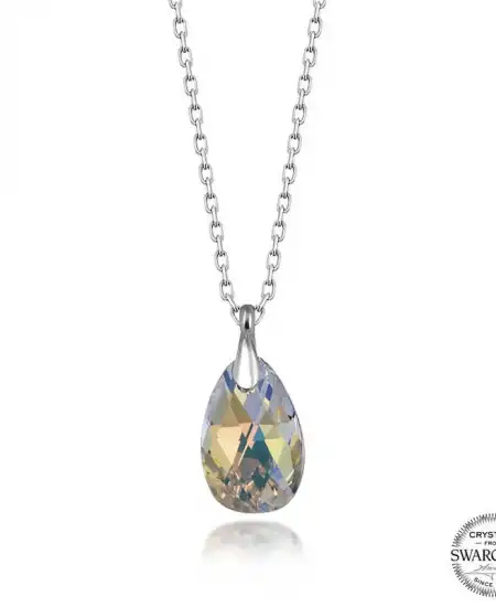 Swarovski Crystal Taşlı Damla Gümüş Kadın Kolye