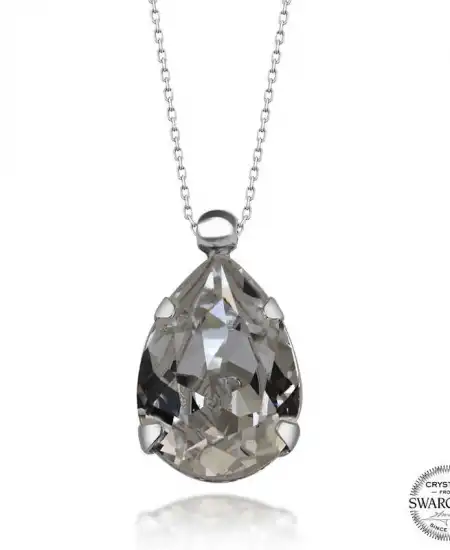 Swarovski Crystal Taşlı Damla Gümüş Kadın Kolye