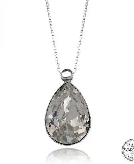 Swarovski Crystal Taşlı Damla Gümüş Kadın Kolye