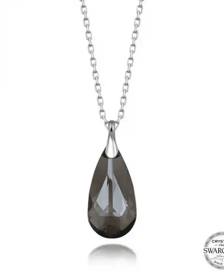 Swarovski Crystal Taşlı Damla Gümüş Kadın Kolye