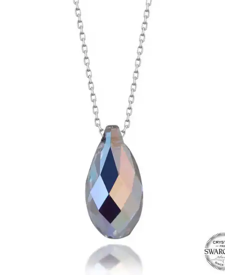 Swarovski Crystal Taşlı Damla Gümüş Kadın Kolye