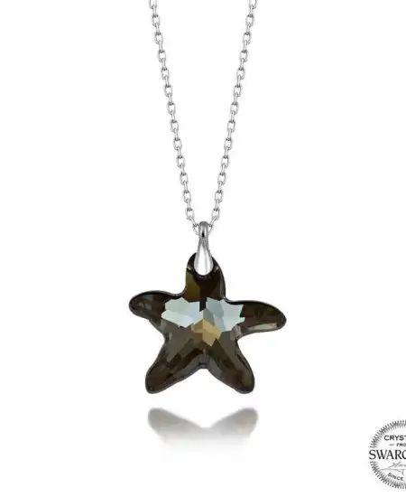 Swarovski Crystal Taşlı Deniz Yıldızı Gümüş Kadın Kolye