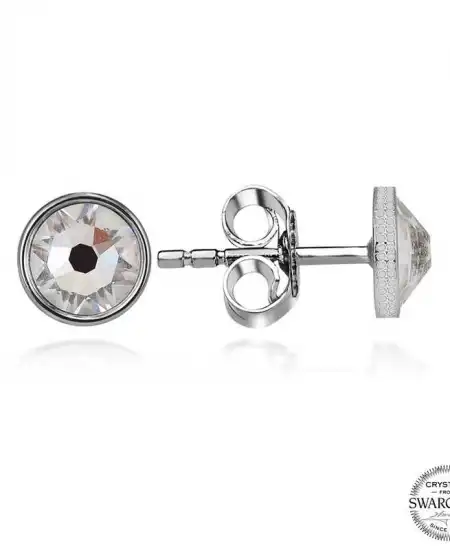 Swarovski Crystal Taşlı Gümüş  Çivili Kadın Küpe