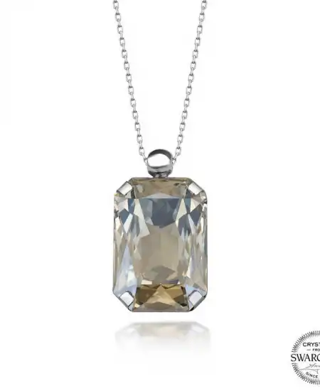 Crystal Taşlı Gümüş Kadın Kolye