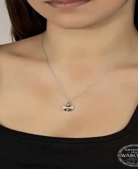 Swarovski Crystal Taşlı Gümüş Kadın Kolye