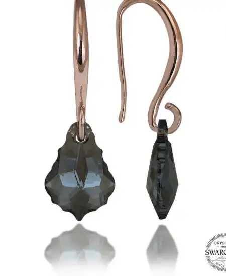 Swarovski Crystal Taşlı Gümüş Yeşil Taşlı Damla Sallantılı Kadın Küpe