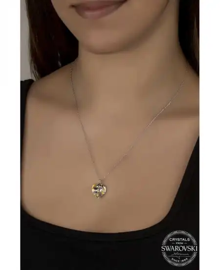 Swarovski Crystal Taşlı Kalp Gümüş Kadın Kolye