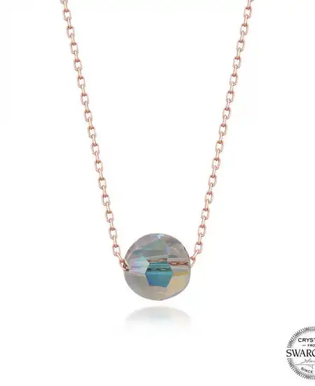 Swarovski Crystal Taşlı Parlak Top Gümüş Kadın Kolye