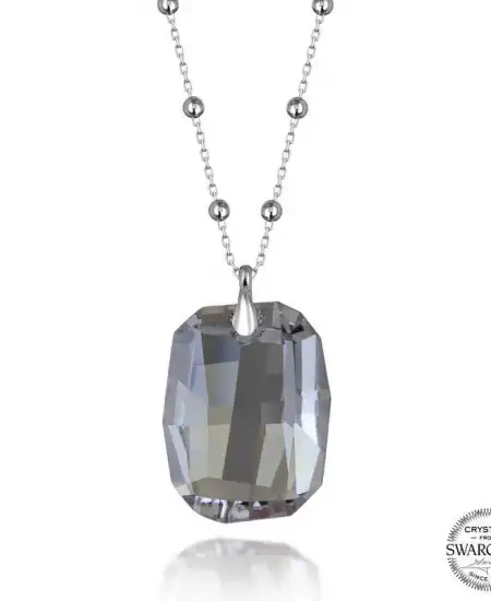 Swarovski Crystal Taşlı Top Zincir Baget Gümüş Kadın Kolye