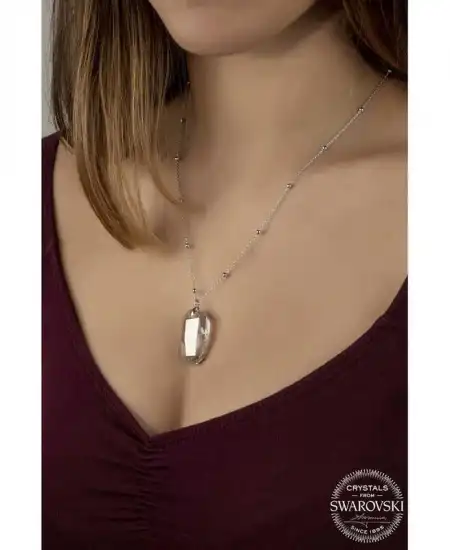 Swarovski Crystal Taşlı Top Zincir Baget Gümüş Kadın Kolye