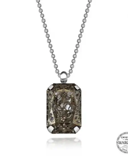 Crystal Taşlı Top Zincir Gümüş Kadın Kolye