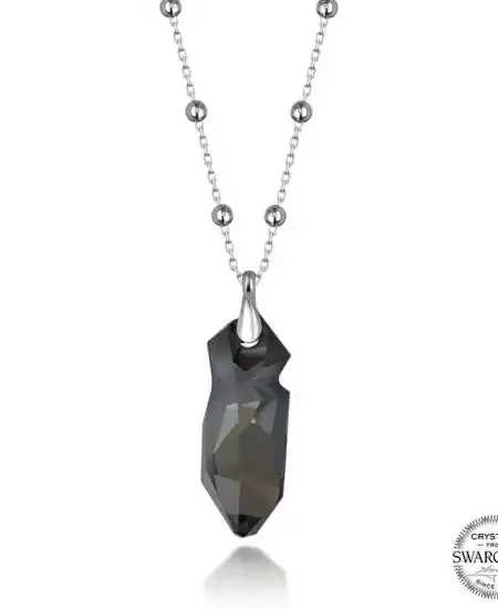 Swarovski Crystal Taşlı Top Zincir Gümüş Kadın Kolye