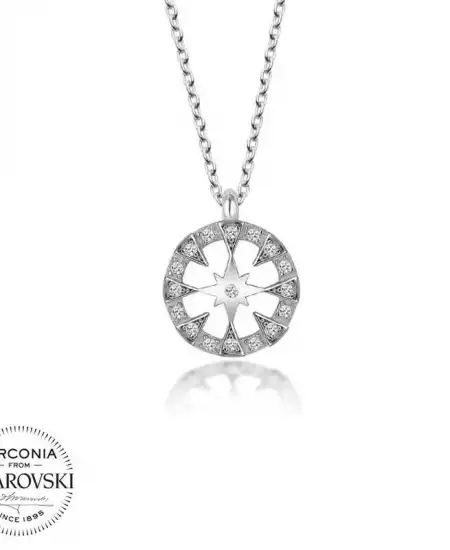 Swarovski Taşlı Gümüş Çember Bayan Kolye