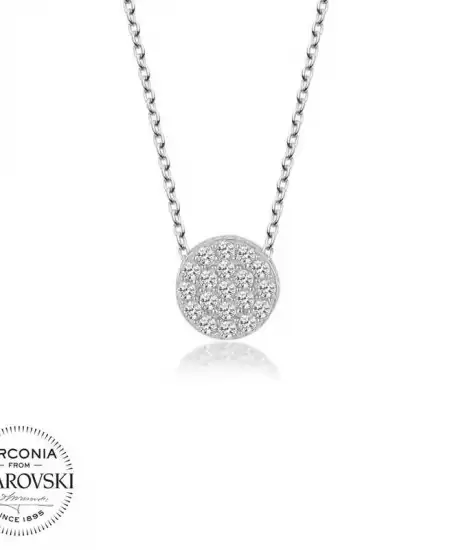 Swarovski Taşlı Gümüş Çember Bayan Kolye