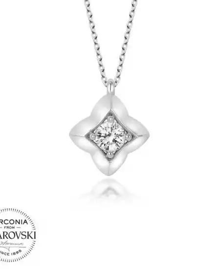 Swarovski Taşlı Gümüş Dörtgen Bayan Kolye