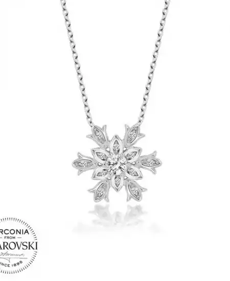 Swarovski Taşlı Gümüş Kartanesi Bayan Kolye