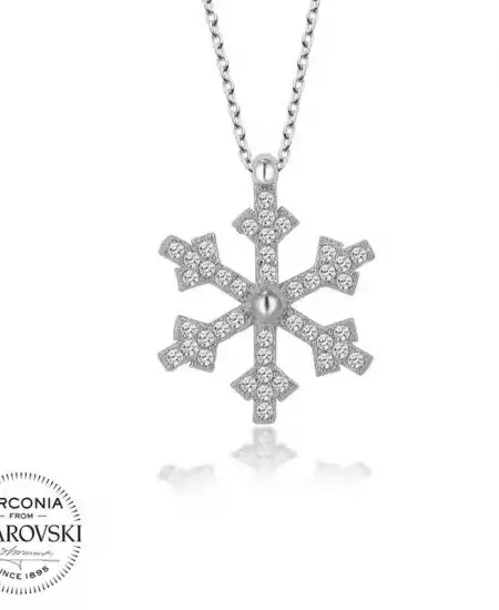 Swarovski Taşlı Gümüş Kartanesi Bayan Kolye