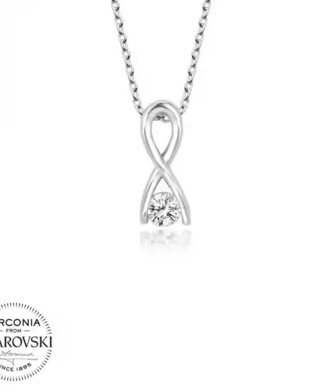 Swarovski Taşlı Gümüş Sonsuzluk Bayan Kolye